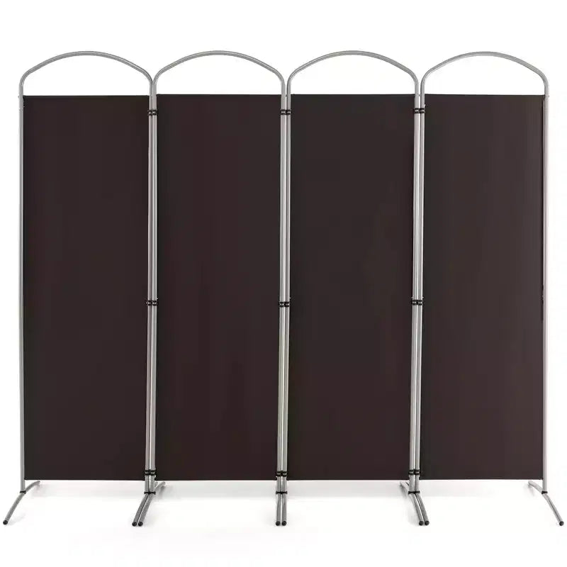 Séparateur de pièce pliable 4 panneaux 1,8 m de haut en tissu Écran d'intimité Noir/Marron/Gris/Blanc
