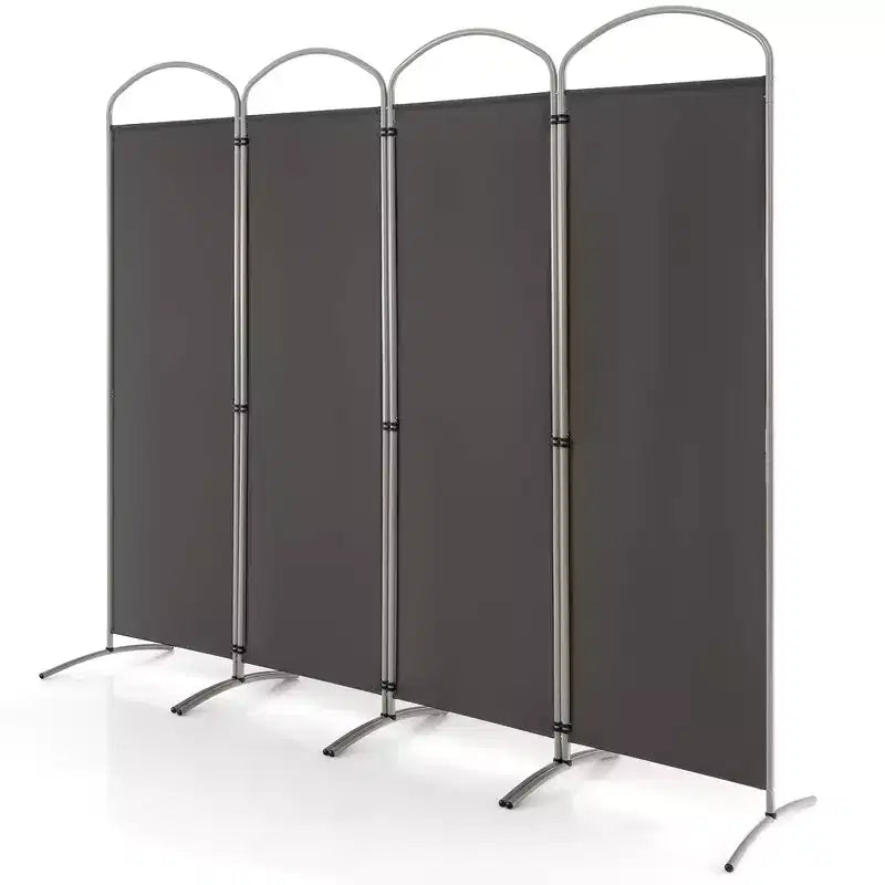 Costway Paravent Pliant 4 Panneaux 1,8 m de Hauteur en Tissu Écran de Confidentialité Noir/Marron/Gris/Blanc
