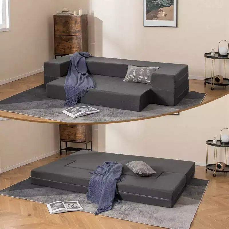Canapé-lit pliant de 8 pouces avec mousse H et housse lavable, tailles lit simple/grand lit