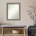 Ornate Silver Petite Bevel Bathroom Wall Mirror 28.25x22.25"