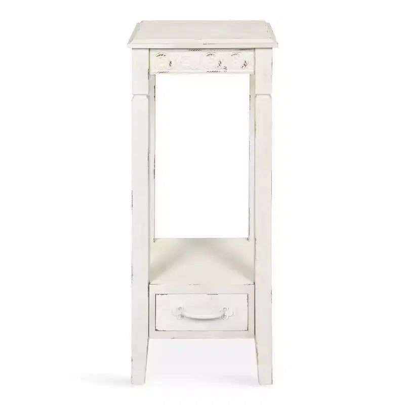 Square Wood Tea Table 12x12x30" White
