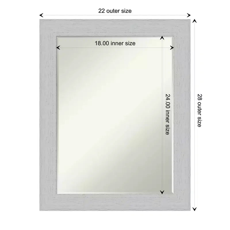 Petite Bevel Bathroom Wall Mirror Shiplap Navy Wood Frame