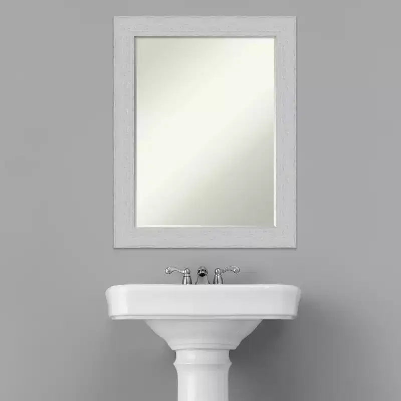 Petite Bevel Bathroom Wall Mirror Shiplap Navy Wood Frame
