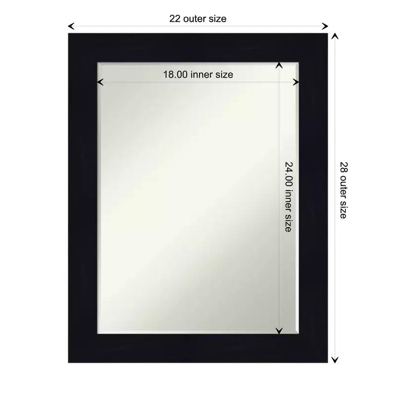 Petite Bevel Bathroom Wall Mirror Shiplap Navy Wood Frame