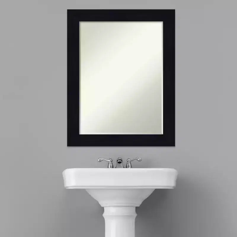 Petite Bevel Bathroom Wall Mirror Shiplap Navy Wood Frame