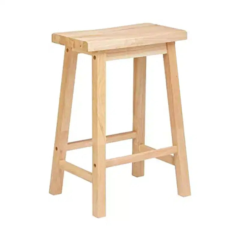 29" Saddle Seat Backless Wood Bar Stool Natural (Set of 5)