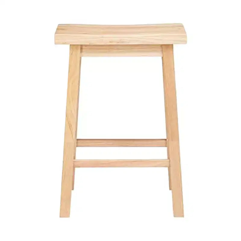 29" Saddle Seat Backless Wood Bar Stool Natural (Set of 5)