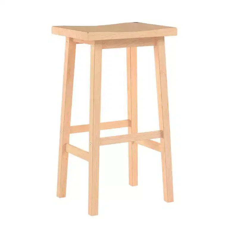 29" Saddle Seat Backless Wood Bar Stool Natural (Set of 5)