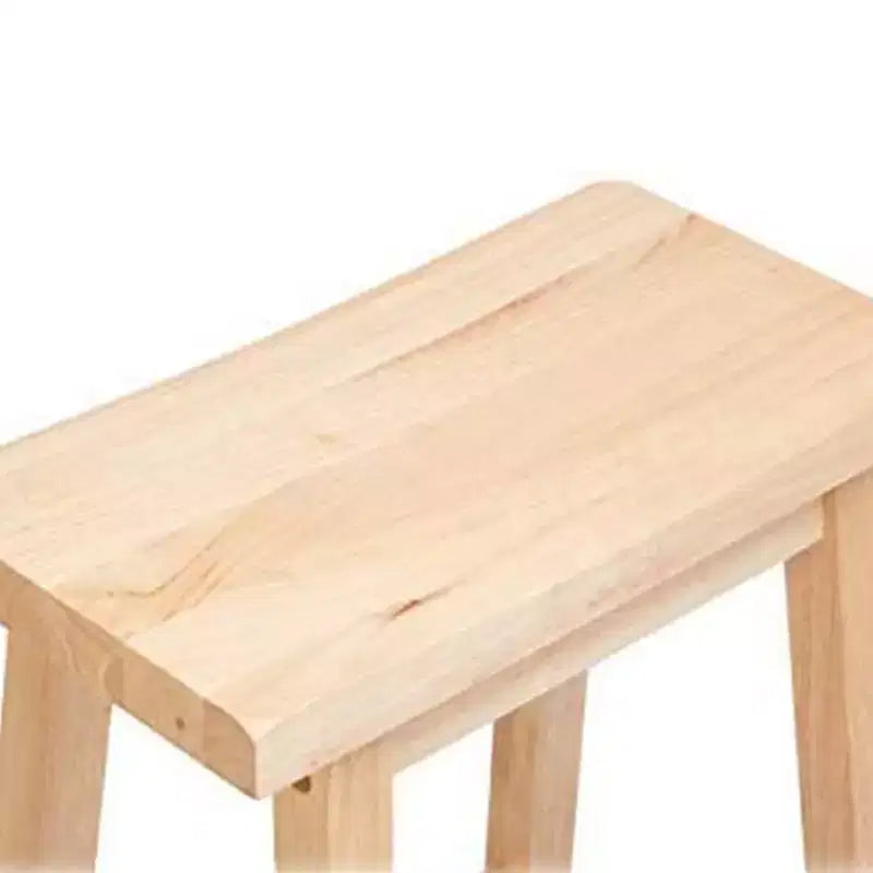 29" Saddle Seat Backless Wood Bar Stool Natural (Set of 5)