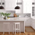 29" Saddle Seat Backless Wood Bar Stool White (Set of 10)