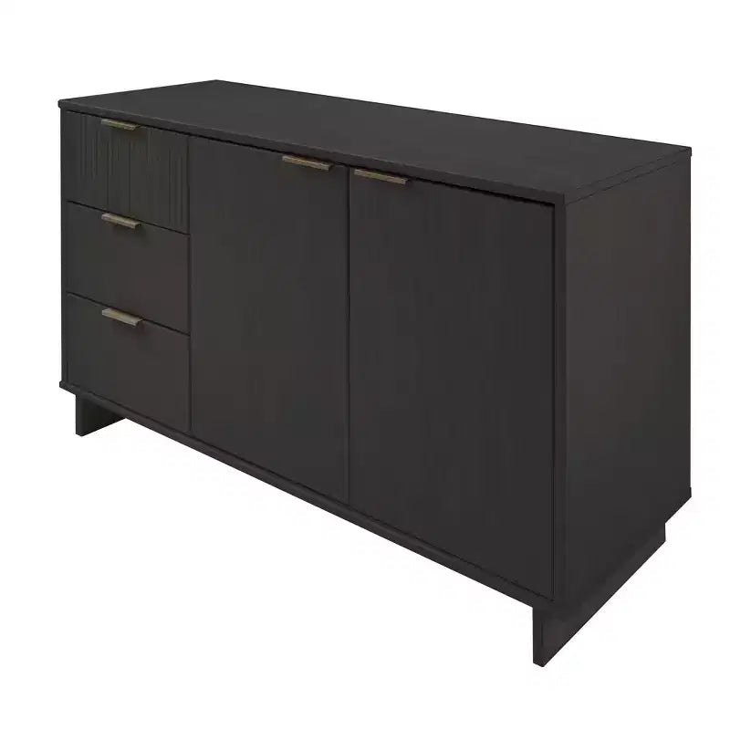 55" Modern 3-Drawer Sideboard Glossy White