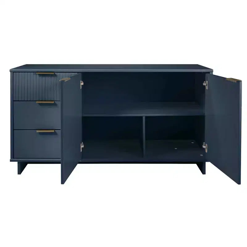 55" Modern 3-Drawer Sideboard Glossy White