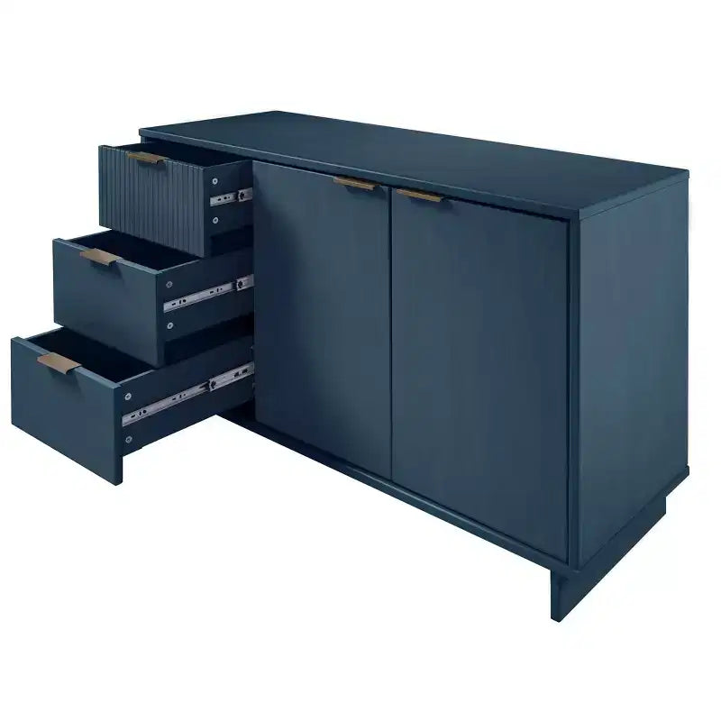 55" Modern 3-Drawer Sideboard Glossy White