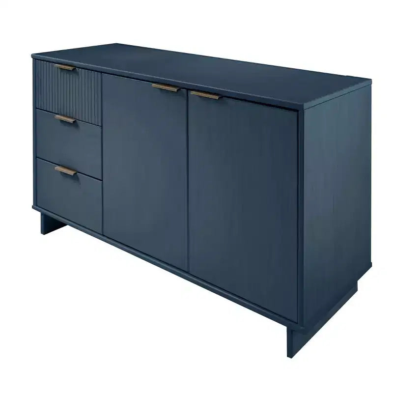 55" Modern 3-Drawer Sideboard Glossy White