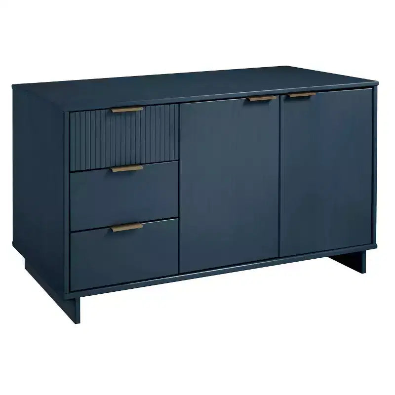 55" Modern 3-Drawer Sideboard Glossy White