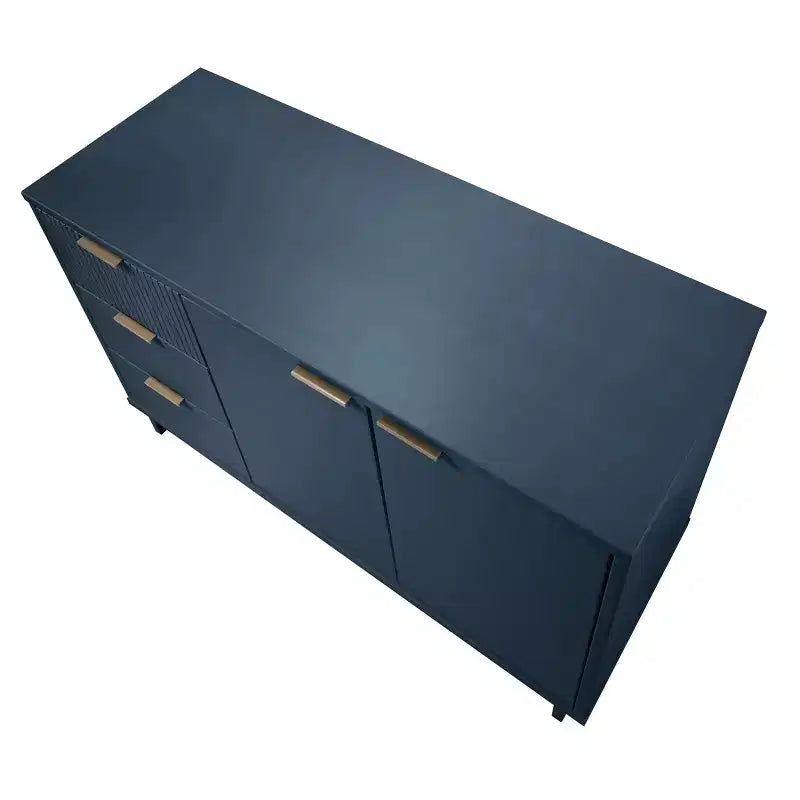 55" Modern 3-Drawer Sideboard Glossy White