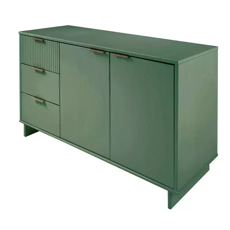 55" Modern 3-Drawer Sideboard Glossy White
