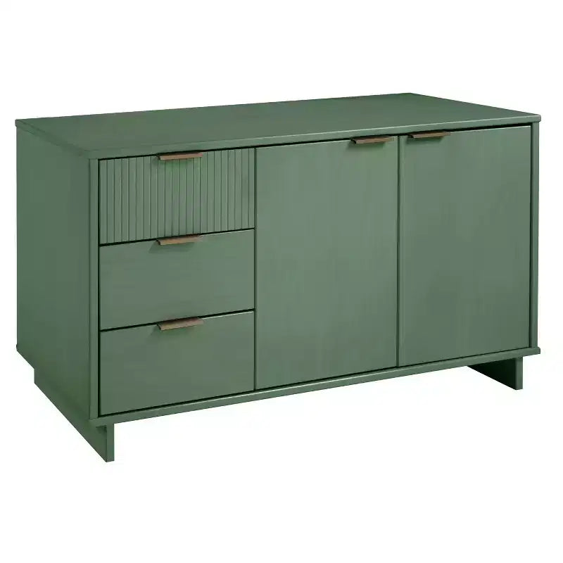 55" Modern 3-Drawer Sideboard Glossy White