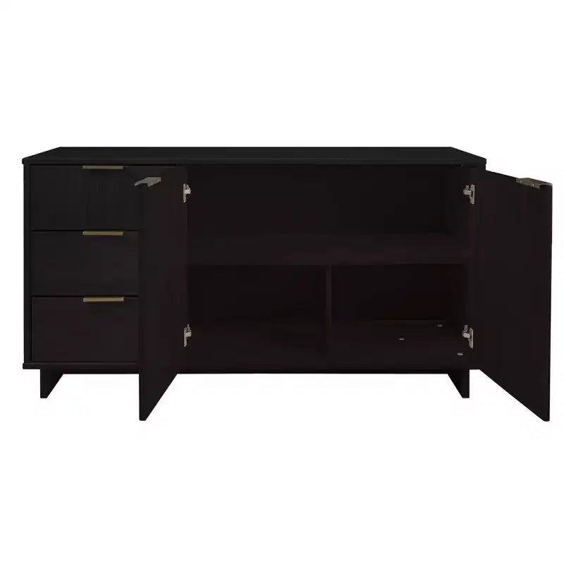 55" Modern 3-Drawer Sideboard Glossy White