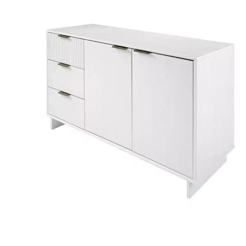 55" Modern 3-Drawer Sideboard Glossy White