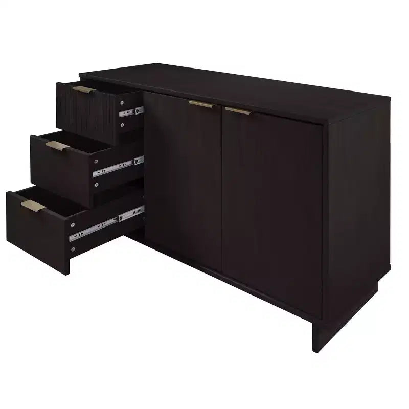 55" Modern 3-Drawer Sideboard Glossy White