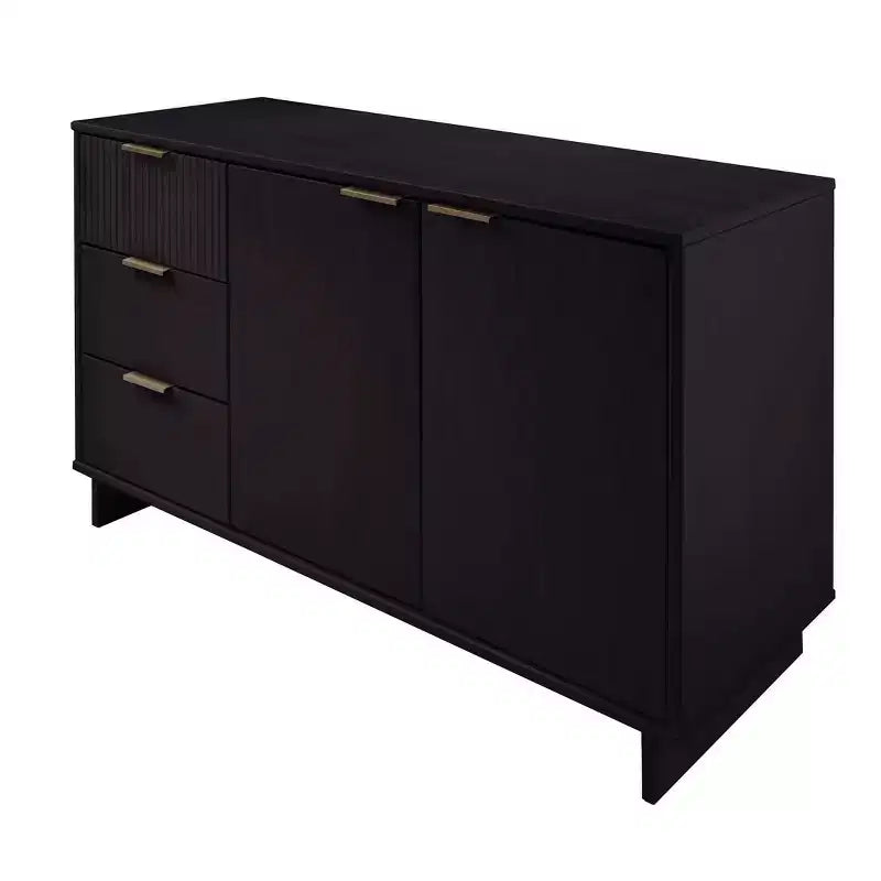 55" Modern 3-Drawer Sideboard Glossy White
