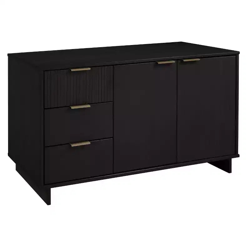 55" Modern 3-Drawer Sideboard Glossy White