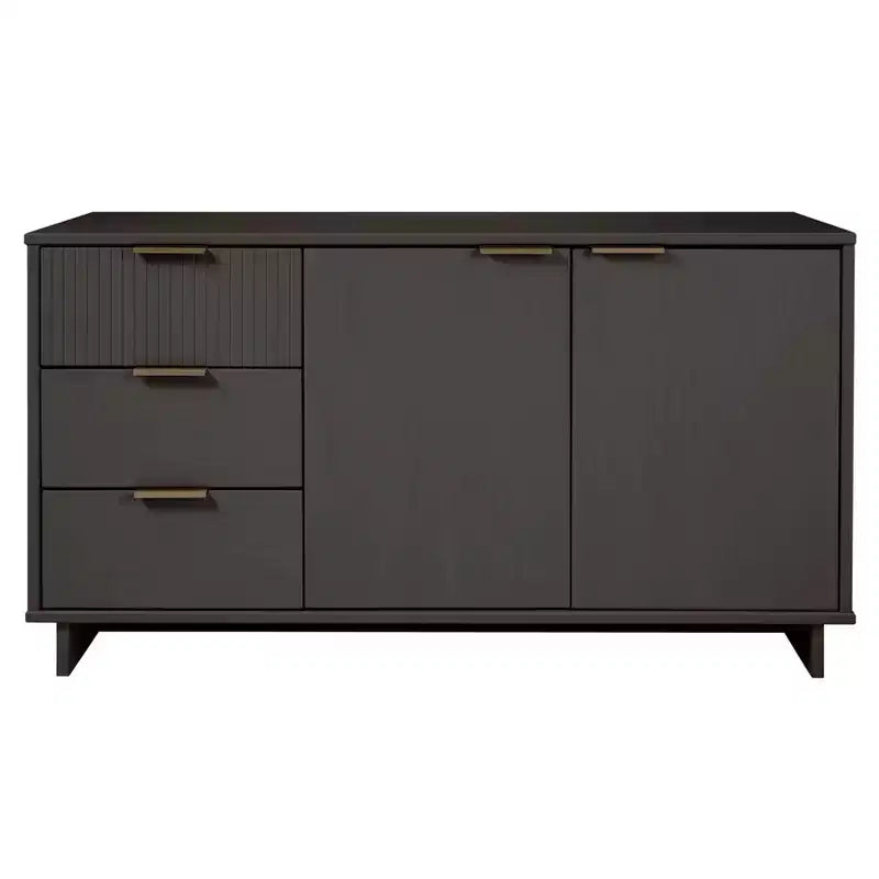 55" Modern 3-Drawer Sideboard Glossy White