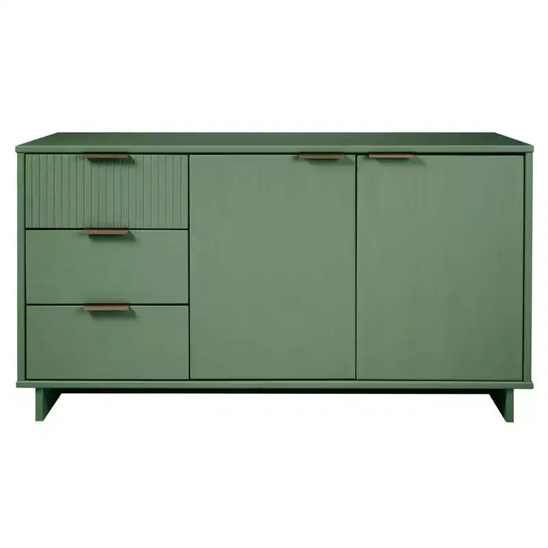 55" Modern 3-Drawer Sideboard Glossy White