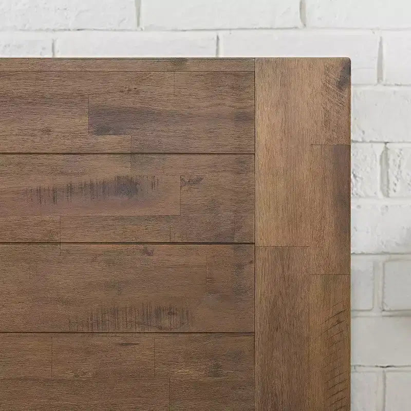 Wood Platform Bed Frame with Headboard Brown