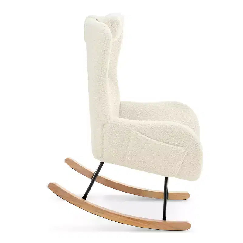 Tufted Rocking Chair with Rubber Legs