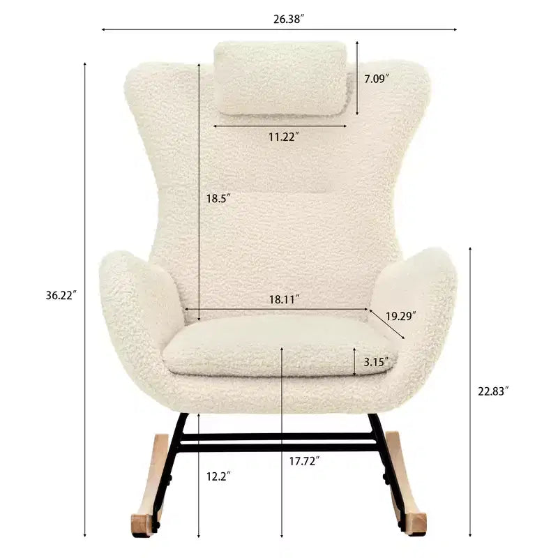 Tufted Rocking Chair with Rubber Legs