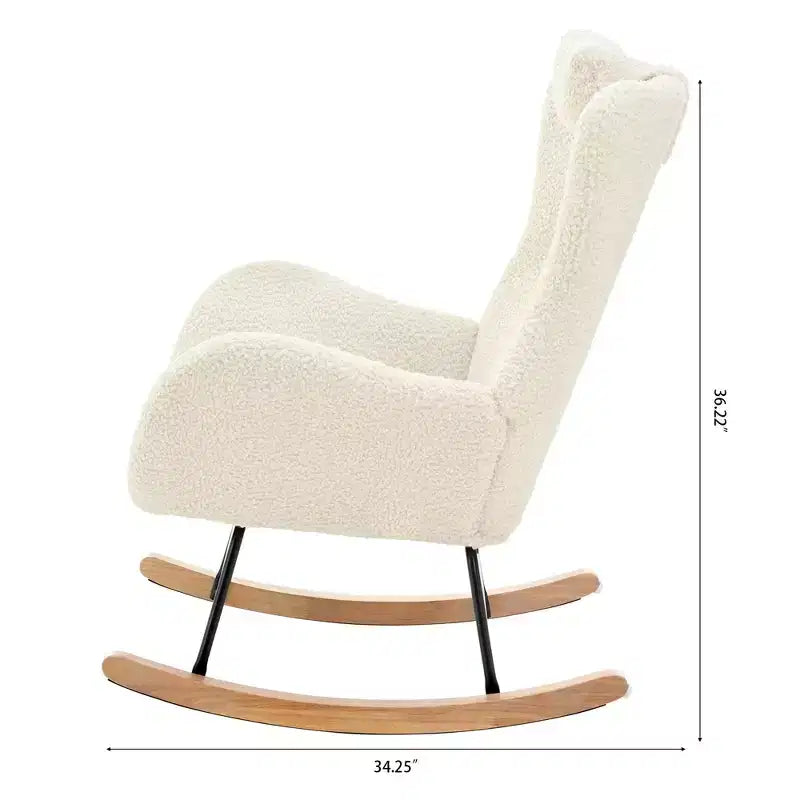 Tufted Rocking Chair with Rubber Legs