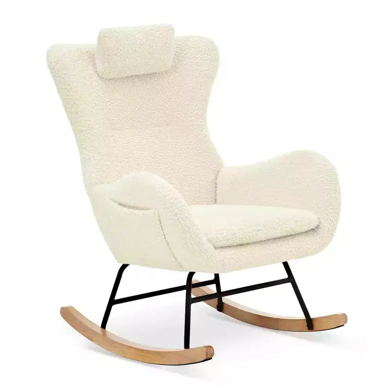 Tufted Rocking Chair with Rubber Legs