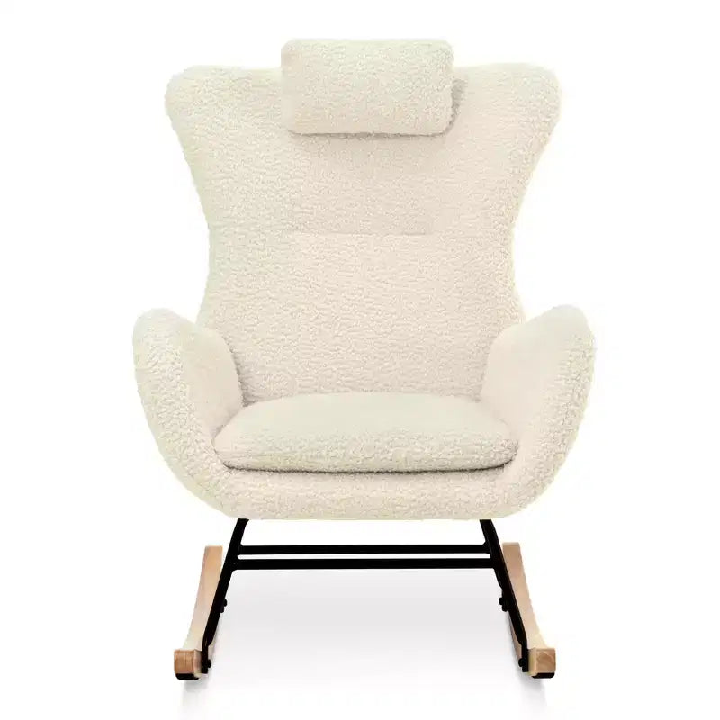 Tufted Rocking Chair with Rubber Legs