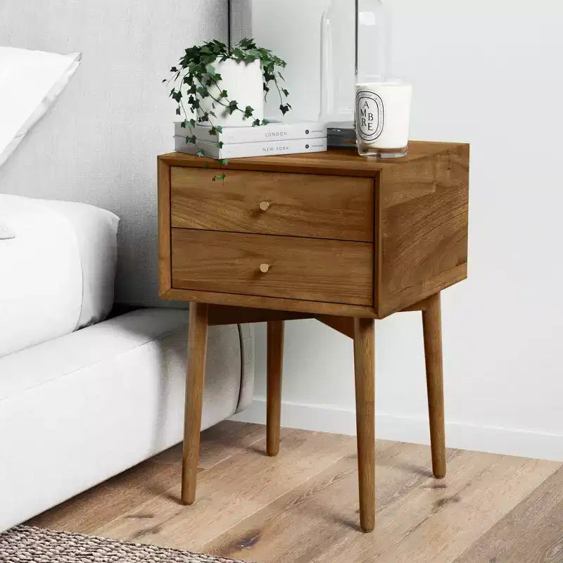 Nightstand with Drawer Brown