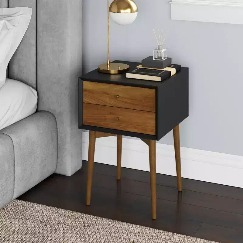 Nightstand with Drawer Brown