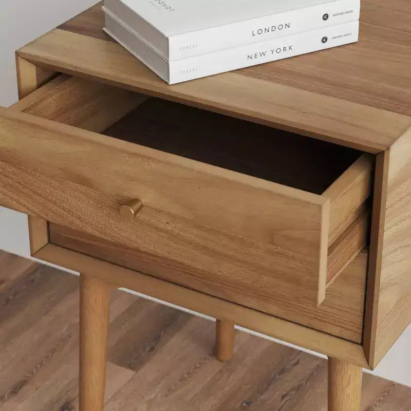 Nightstand with Drawer Brown