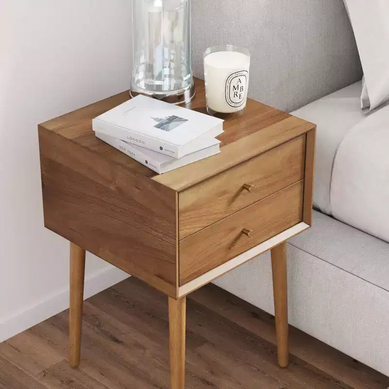 Nightstand with Drawer Brown
