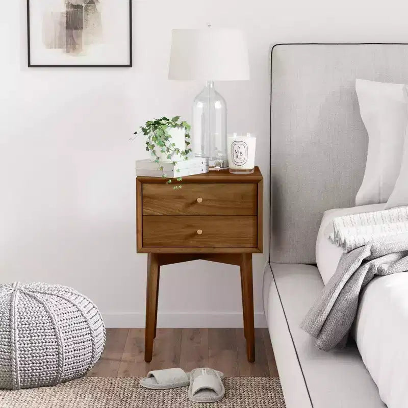 Nightstand with Drawer Brown