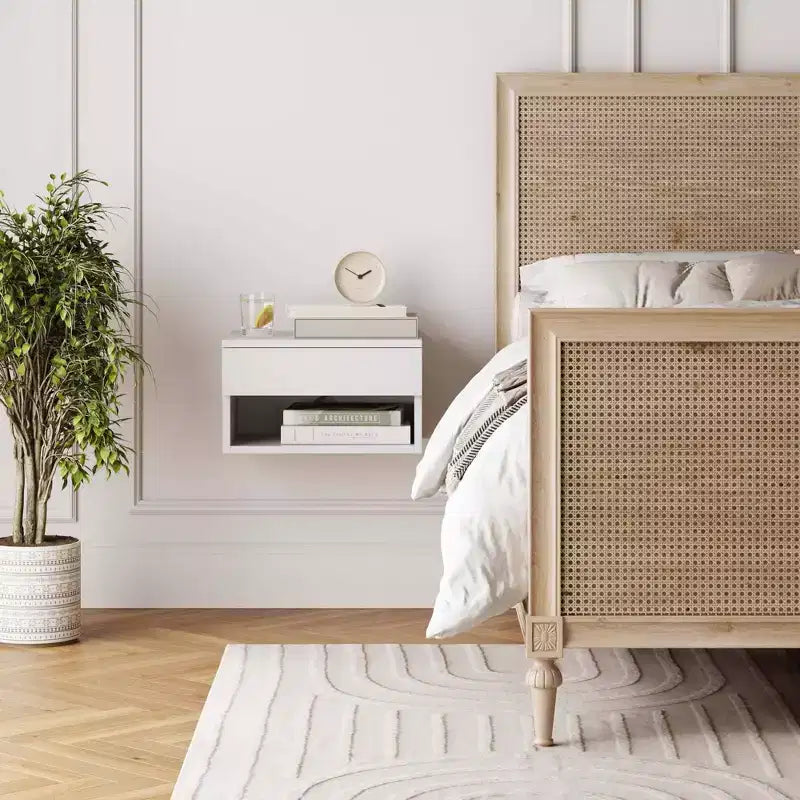 Wall Mount Shelf Side Table Brown