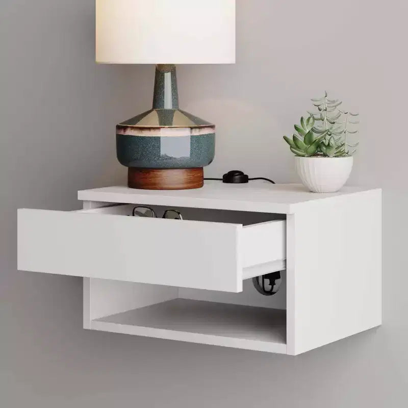 Wall Mount Shelf Side Table Brown