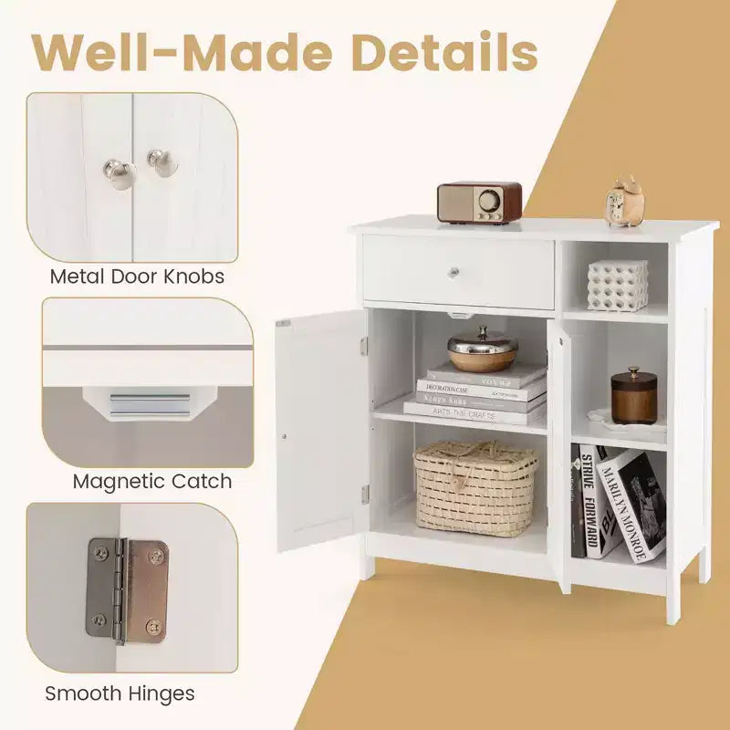 Freestanding Bathroom Floor Cabinet with Drawer