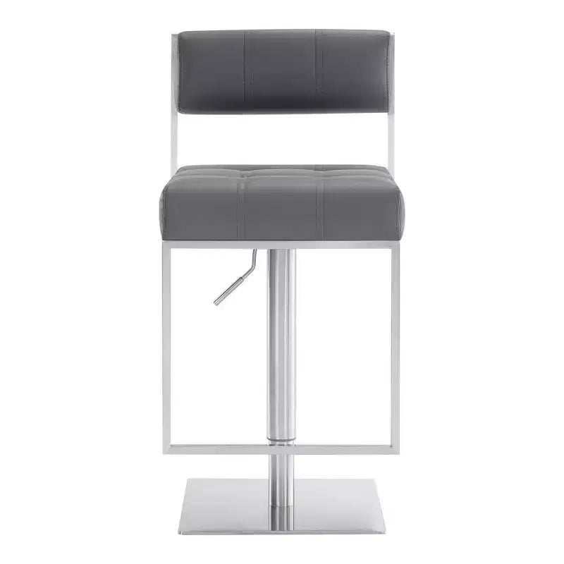 Adjustable Faux Leather Stainless Steel Barstool