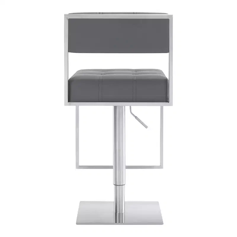 Adjustable Faux Leather Stainless Steel Barstool