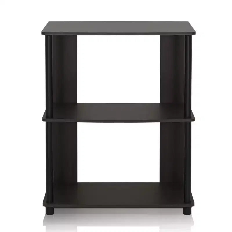 3-Shelf Corner Bookshelf Display Rack Walnut