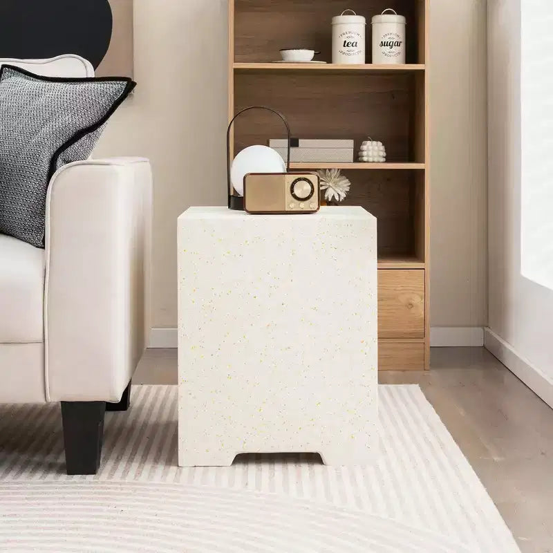 16" Terrazzo 2-in-1 Propane Tank Cover and Side Table with Protective Cover