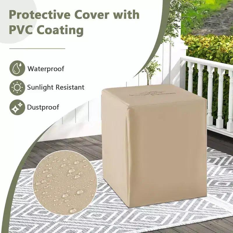 16" Terrazzo 2-in-1 Propane Tank Cover and Side Table with Protective Cover