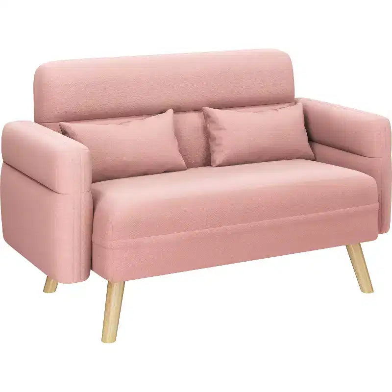 46" Fabric Loveseat Sofa with Lumbar Pillow for Office or Bedroom