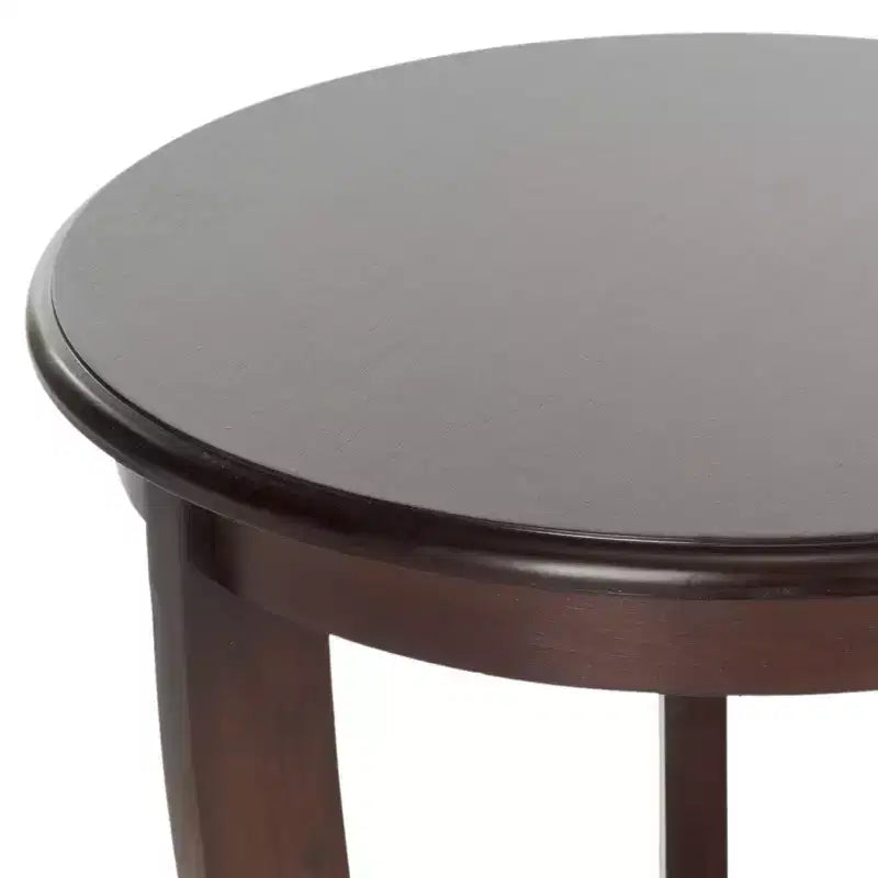 Round Pedestal Side Table Vintage Grey Pine